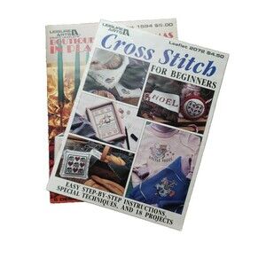 Leisure Arts Lot Cross Stitch for Beginners Leaflet 2072 Christmas Leaflet 1594